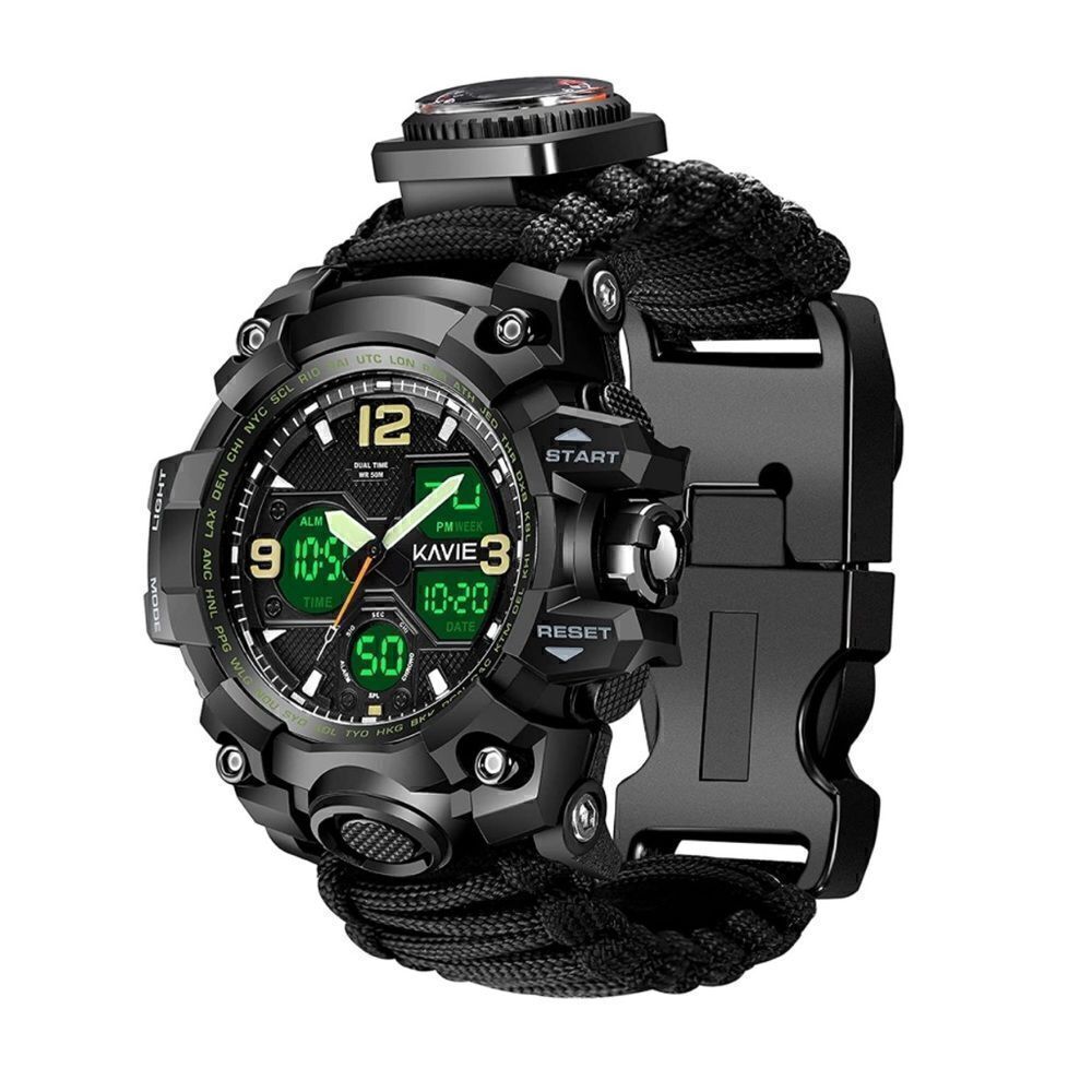 23-in-1 Survival Digital Watch Black